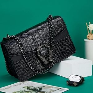 Beautiful Snakeskin Envelope Chain Strap Handbag